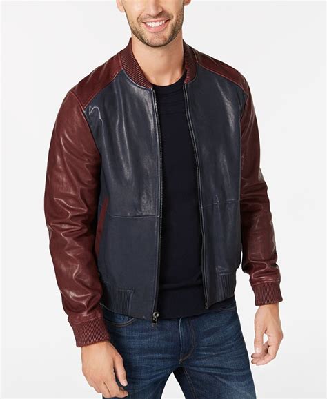 michael kors mens washed leather bomber jacket|Michael Kors Mens Washed Leather Bomber .